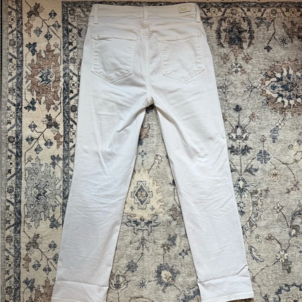 PAIGE Women's Jacqueline Straight Crisp White Ankle Jeans - Picture 6 of 8